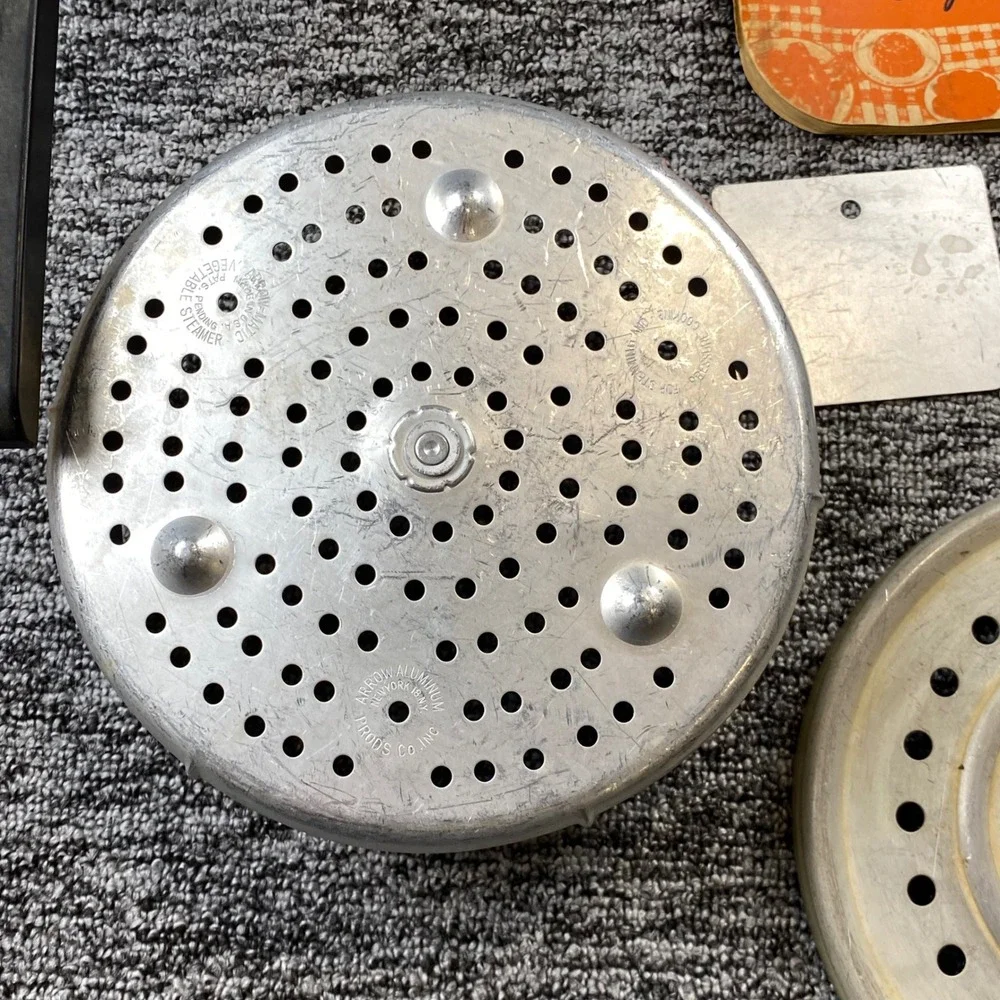 Vintage Mirro-Matic 4 Qt Pressure Pan 394M Aluminum Cooker with Steamer & Manual